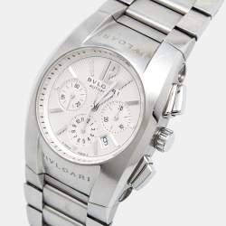 Bvlgari Silver Stainless Steel Ergon EG 35 S CH Men's Wristwatch 35 mm