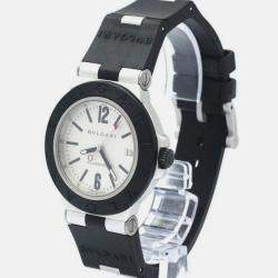 Pre Owned Bvlgari Silver Aluminium Diagono Automatic Men's Wristwatch 38 mm