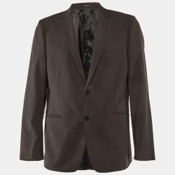 Pre Owned Calvin Klein Brown Wool Regular Fit Blazer L