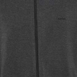 مملوكة مسبقًا Calvin Klein Grey/Black Jersey Zip Up Jacket L
