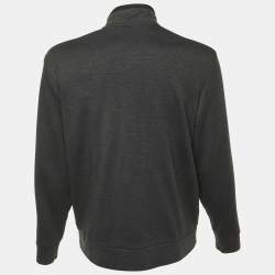 مملوكة مسبقًا Calvin Klein Grey/Black Jersey Zip Up Jacket L