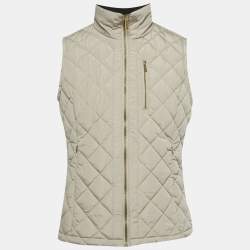 Pre Owned Calvin Klein Beige Nylon Quilted Vest L