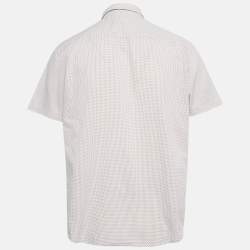 Pre Owned alvin Klein White/Red Dots Print Cotton Blend Half Sleeve Shirt L