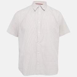 Pre Owned Calvin Klein White/Red Dots Print Half Sleeve Shirt L