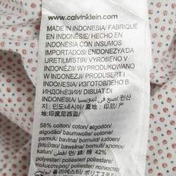 Pre Owned alvin Klein White/Red Dots Print Cotton Blend Half Sleeve Shirt L