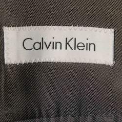 Pre Owned Calvin Klein Black Striped Wool Macy's Blazer XL