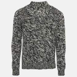 Pre Owned Calvin Klein Monochrome Knit V-Neck Sweater S