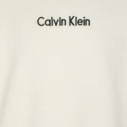 مملوكة مسبقًا Calvin Klein White Jersey Logo Sweater XL