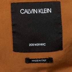 Calvin Klein Brown Distressed Cotton Fireman Reflective Jacket M