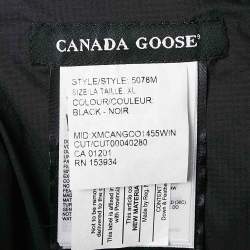 Canada Goose Black Nylon Hooded Down Jacket XL