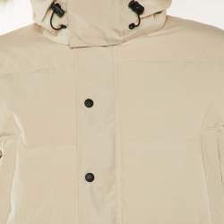 مملوكة مسبقًا Canada Goose Light Beige Down Fur Trim Wyndham Parka L