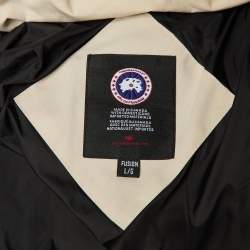 مملوكة مسبقًا Canada Goose Light Beige Down Fur Trim Wyndham Parka L