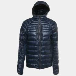 Pre Owned Canada Goose Navy Blue Nylon Down Puffer Jacket L