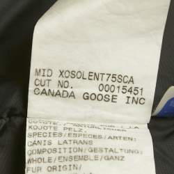 Pre Owned Canada Goose Black Synthetic Detachable Fur Hooded Zip-Up Jacket XL