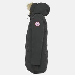 Pre Owned Canada Goose Black Synthetic Detachable Fur Hooded Zip-Up Jacket XL