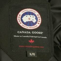 Pre Owned Canada Goose Black Synthetic Detachable Fur Hooded Zip-Up Jacket XL