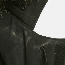 Pre Owned Canada Goose Black Synthetic Detachable Fur Hooded Zip-Up Jacket XL