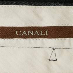 Pre Owned Canali Navy Blue Wool Pants Suit L