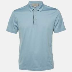 مملوكة مسبقًا Canali Blue Cotton Polo T-Shirt L