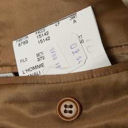 Pre Owned Canali Beige Pinstripe Wool Regular Fit Suit XXL