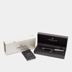 Caran d'Ache Leman Black Resin Textured Silver Tone Ballpoint Pen