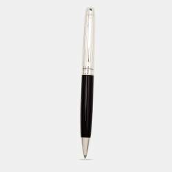 Caran d'Ache Leman Black Resin Textured Silver Tone Ballpoint Pen