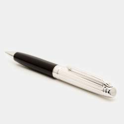 Caran d'Ache Leman Black Resin Textured Silver Tone Ballpoint Pen