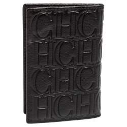 Carolina Herrera Signature Embossed Leather Bifold Card Case
