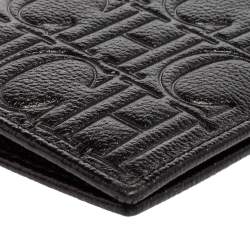 Carolina Herrera Signature Embossed Leather Bifold Card Case