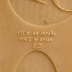 Carolina Herrera Beige Monogram Canvas Espadrille Flats Size 42.5