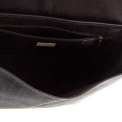 Carolina Herrera Dark Brown Monogram Coated Canvas and Leather Flap Messenger Bag