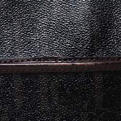 Carolina Herrera Dark Brown Monogram Coated Canvas and Leather Flap Messenger Bag