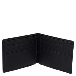 Carolina Herrera Black Monogram Leather Bi-Fold Wallet