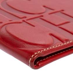 Carolina Herrera Red Monogram Leather Bifold Wallet