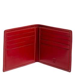 Carolina Herrera Red Monogram Leather Bifold Wallet