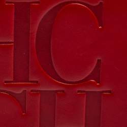 Carolina Herrera Red Monogram Leather Bifold Wallet