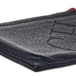 Carolina Herrera Navy Blue/Red Leather Sport Card Holder