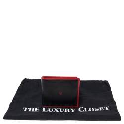 Carolina Herrera Black/Red Leather Bifold Compact Wallet