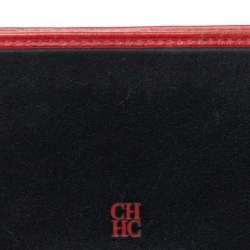 Carolina Herrera Black/Red Leather Bifold Compact Wallet