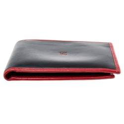 Carolina Herrera Black/Red Leather Bifold Compact Wallet