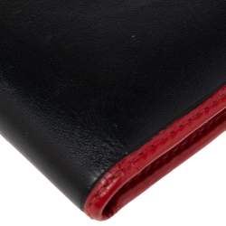Carolina Herrera Black/Red Leather Bifold Compact Wallet