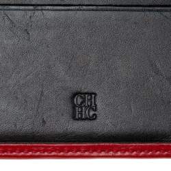 Carolina Herrera Black/Red Leather Bifold Compact Wallet