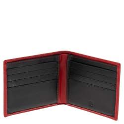 Carolina Herrera Black/Red Leather Bifold Compact Wallet