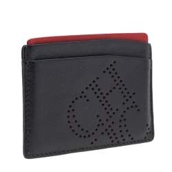 Carolina Herrera Black/Red Leather Sport Card Holder