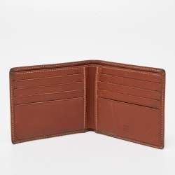 Carolina Herrera Brown Monogram Embossed Leather Bifold Wallet