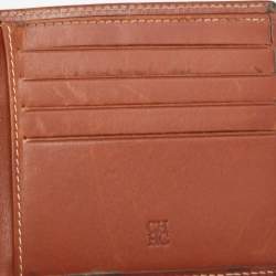 Carolina Herrera Brown Monogram Embossed Leather Bifold Wallet