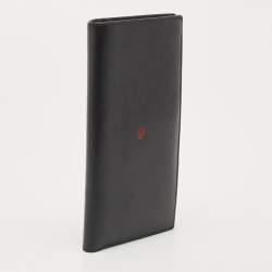 Carolina Herrera Black Leather CH Logo Bifold Wallet