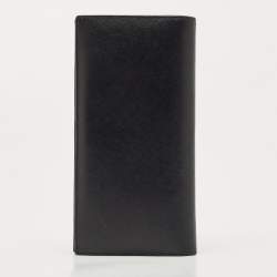 Carolina Herrera Black Leather CH Logo Bifold Wallet