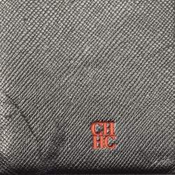 Carolina Herrera Black Leather CH Logo Bifold Wallet