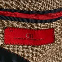 Carolina Herrera Beige Linen Blend Traditional Single Breasted Blazer XXL